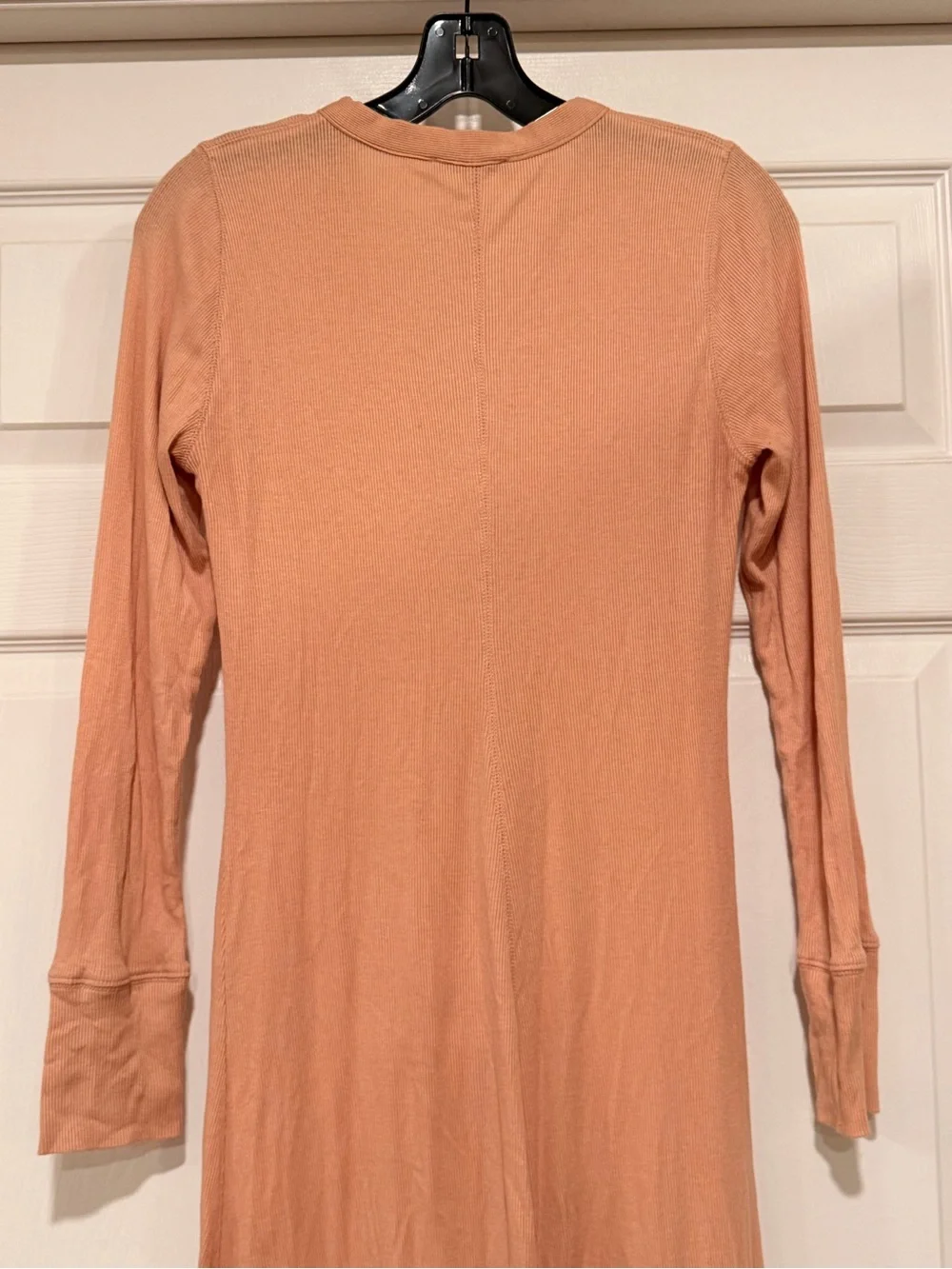 J crew Neutral Peach Ribbed button-front knit dress Long sleeves #423